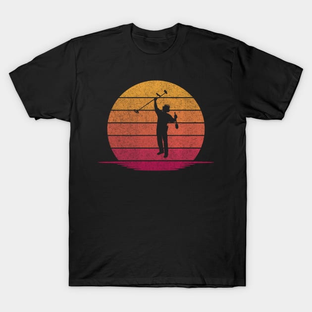 Awesome Funny Gold panning Gift - Hobby Silhouette Sunset Design T-Shirt by mahmuq